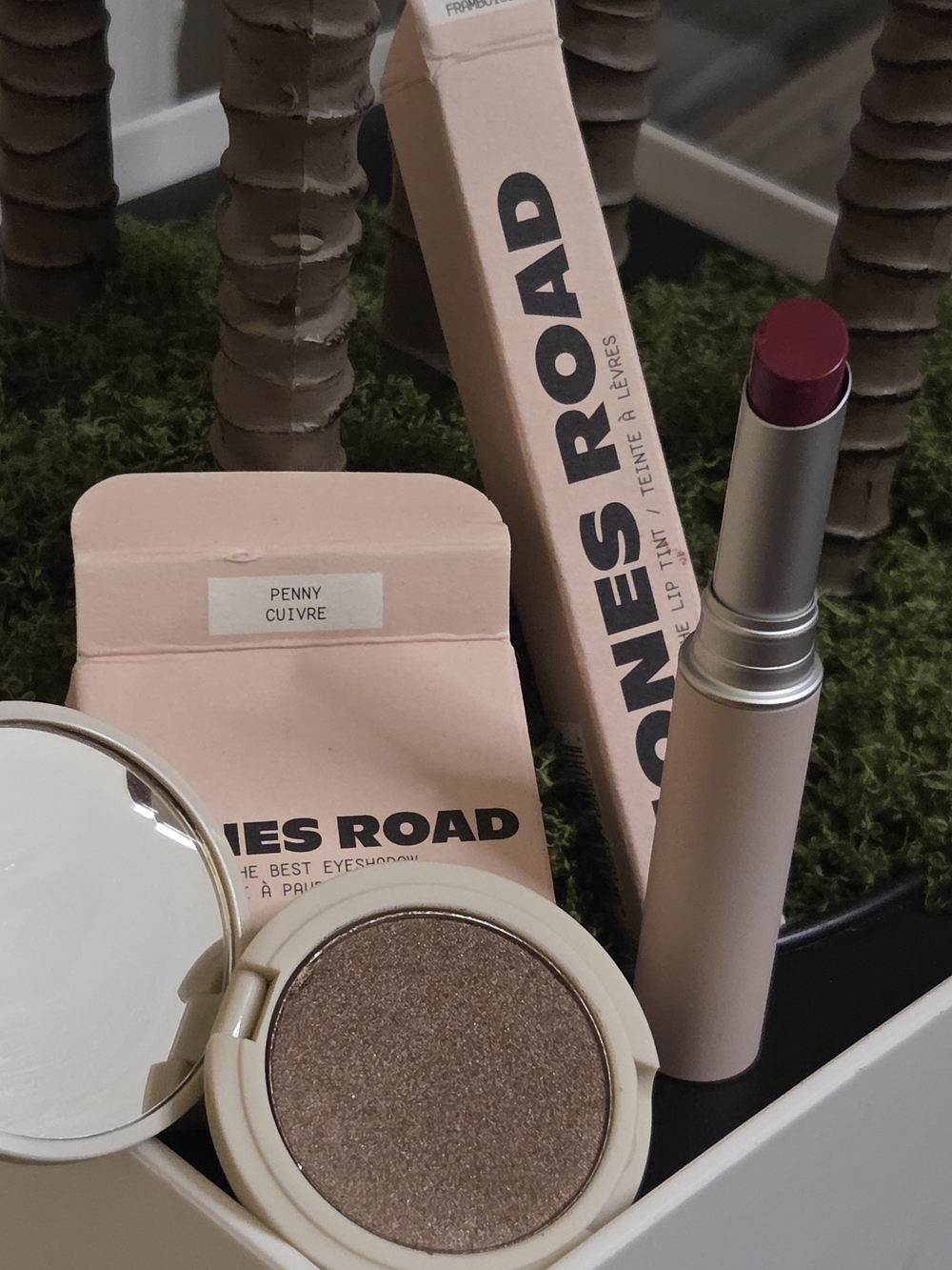 Jones Road Beauty Lip Tint Pink Rose & Best Eyeshadow Penny Copper 2pc Set
